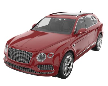 Realistic SUV isolated on white background. 3d rendering - illustration