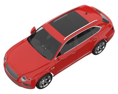 Realistic SUV isolated on white background. 3d rendering - illustration