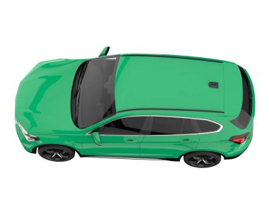 Realistic SUV isolated on white background. 3d rendering - illustration