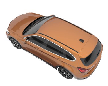 Realistic SUV isolated on white background. 3d rendering - illustration