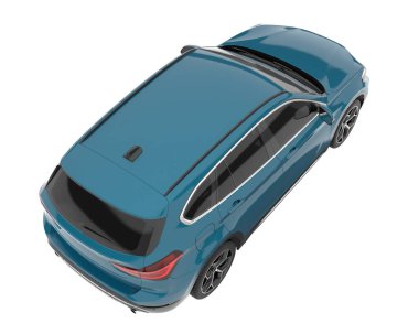 Realistic SUV isolated on white background. 3d rendering - illustration