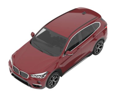 Realistic SUV isolated on white background. 3d rendering - illustration