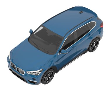 Realistic SUV isolated on white background. 3d rendering - illustration