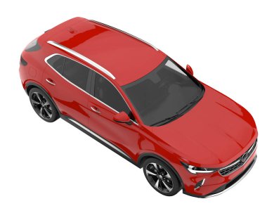 Realistic SUV isolated on white background. 3d rendering - illustration