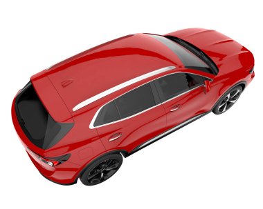 Realistic SUV isolated on white background. 3d rendering - illustration