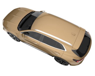 Realistic SUV isolated on white background. 3d rendering - illustration