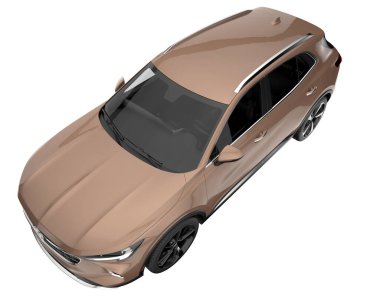 Realistic SUV isolated on white background. 3d rendering - illustration