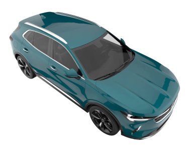 Realistic SUV isolated on white background. 3d rendering - illustration