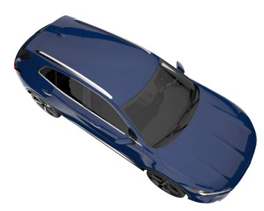 Realistic SUV isolated on white background. 3d rendering - illustration