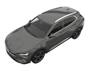 Realistic SUV isolated on white background. 3d rendering - illustration