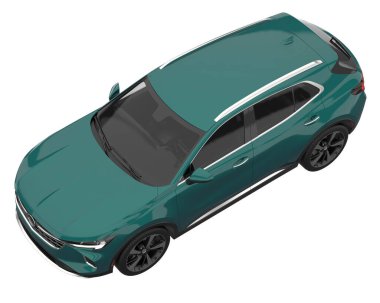 Realistic SUV isolated on white background. 3d rendering - illustration