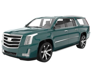 Realistic SUV isolated on white background. 3d rendering - illustration