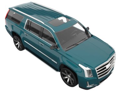 Realistic SUV isolated on white background. 3d rendering - illustration