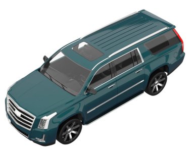 Realistic SUV isolated on white background. 3d rendering - illustration