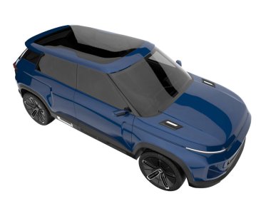 Realistic SUV isolated on white background. 3d rendering - illustration