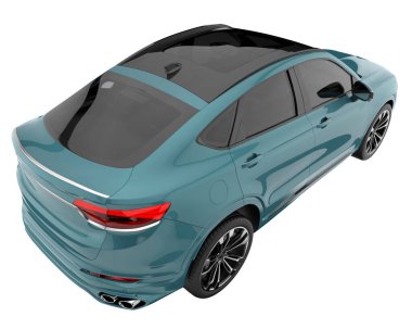 Realistic SUV isolated on white background. 3d rendering - illustration