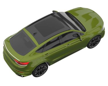 Realistic SUV isolated on white background. 3d rendering - illustration