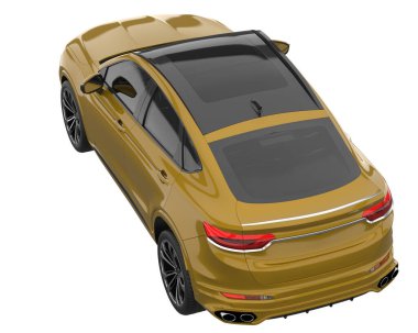 Realistic SUV isolated on white background. 3d rendering - illustration