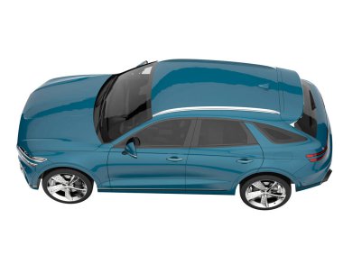 Realistic SUV isolated on white background. 3d rendering - illustration