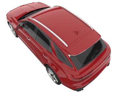 Realistic SUV isolated on white background. 3d rendering - illustration