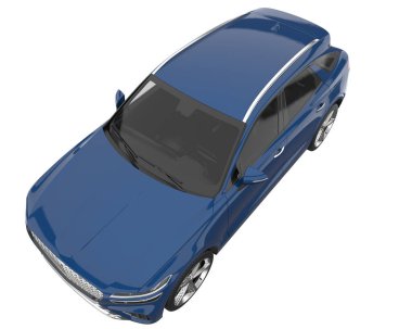 Realistic SUV isolated on white background. 3d rendering - illustration