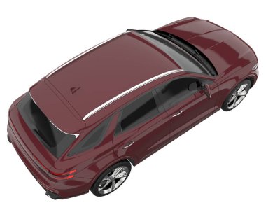 Realistic SUV isolated on white background. 3d rendering - illustration