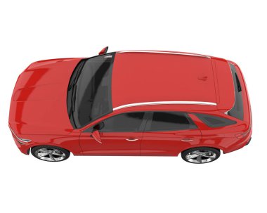 Realistic SUV isolated on white background. 3d rendering - illustration