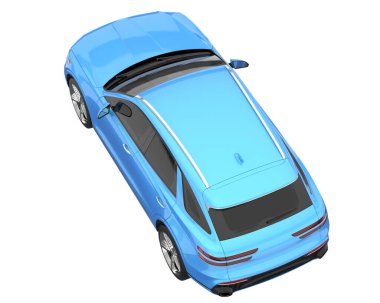 Realistic SUV isolated on white background. 3d rendering - illustration