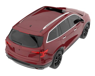 Realistic SUV isolated on white background. 3d rendering - illustration