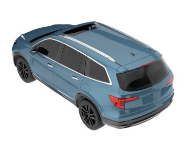 Realistic SUV isolated on white background. 3d rendering - illustration