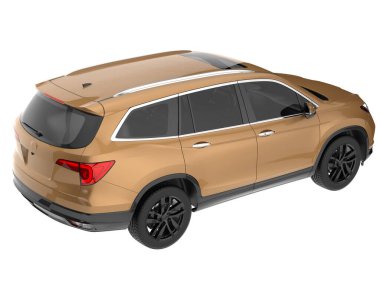 Realistic SUV isolated on white background. 3d rendering - illustration