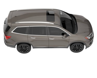 Realistic SUV isolated on white background. 3d rendering - illustration