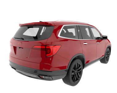 Realistic SUV isolated on white background. 3d rendering - illustration