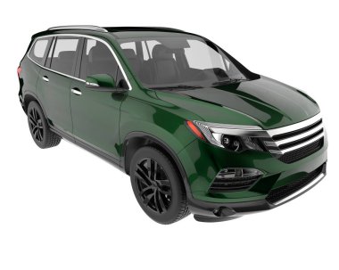 Realistic SUV isolated on white background. 3d rendering - illustration