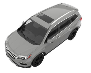 Realistic SUV isolated on white background. 3d rendering - illustration