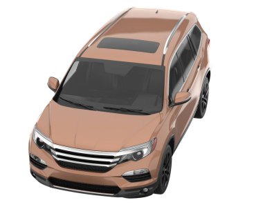 Realistic SUV isolated on white background. 3d rendering - illustration