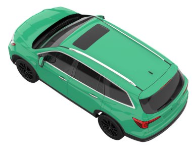 Realistic SUV isolated on white background. 3d rendering - illustration