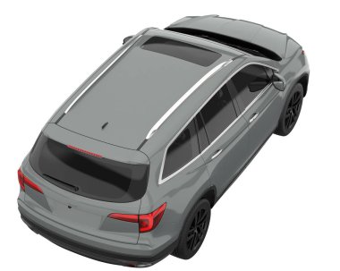 Realistic SUV isolated on white background. 3d rendering - illustration