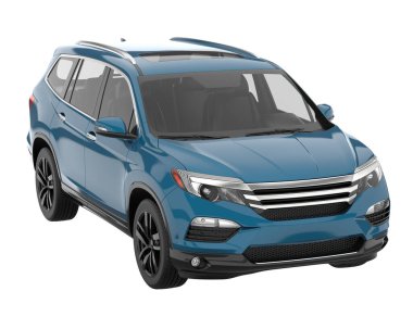 Realistic SUV isolated on white background. 3d rendering - illustration
