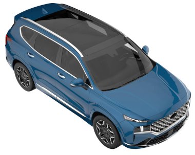 Realistic SUV isolated on white background. 3d rendering - illustration