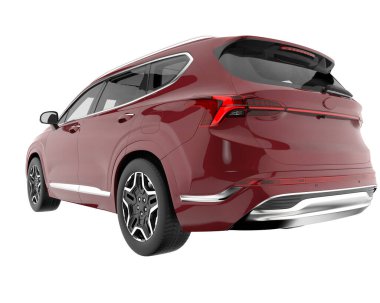 Realistic SUV isolated on white background. 3d rendering - illustration