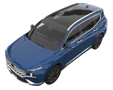 Realistic SUV isolated on white background. 3d rendering - illustration