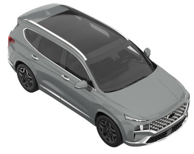 Realistic SUV isolated on white background. 3d rendering - illustration