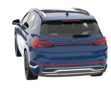 Realistic SUV isolated on white background. 3d rendering - illustration