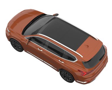 Realistic SUV isolated on white background. 3d rendering - illustration