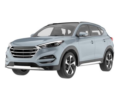 Realistic SUV isolated on white background. 3d rendering - illustration