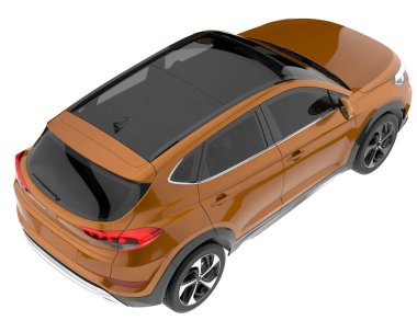 Realistic SUV isolated on white background. 3d rendering - illustration