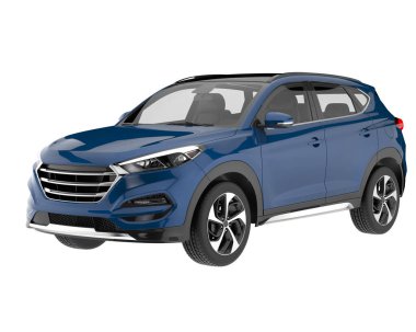 Realistic SUV isolated on white background. 3d rendering - illustration