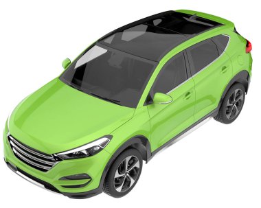 Realistic SUV isolated on white background. 3d rendering - illustration