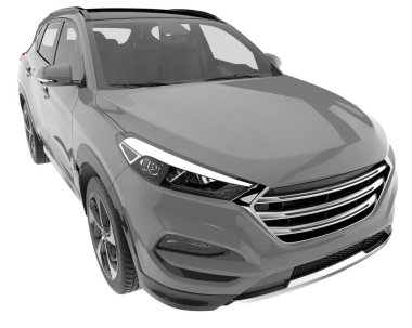 Realistic SUV isolated on white background. 3d rendering - illustration